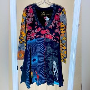 Desigual long sleeve multicolor dress size XL